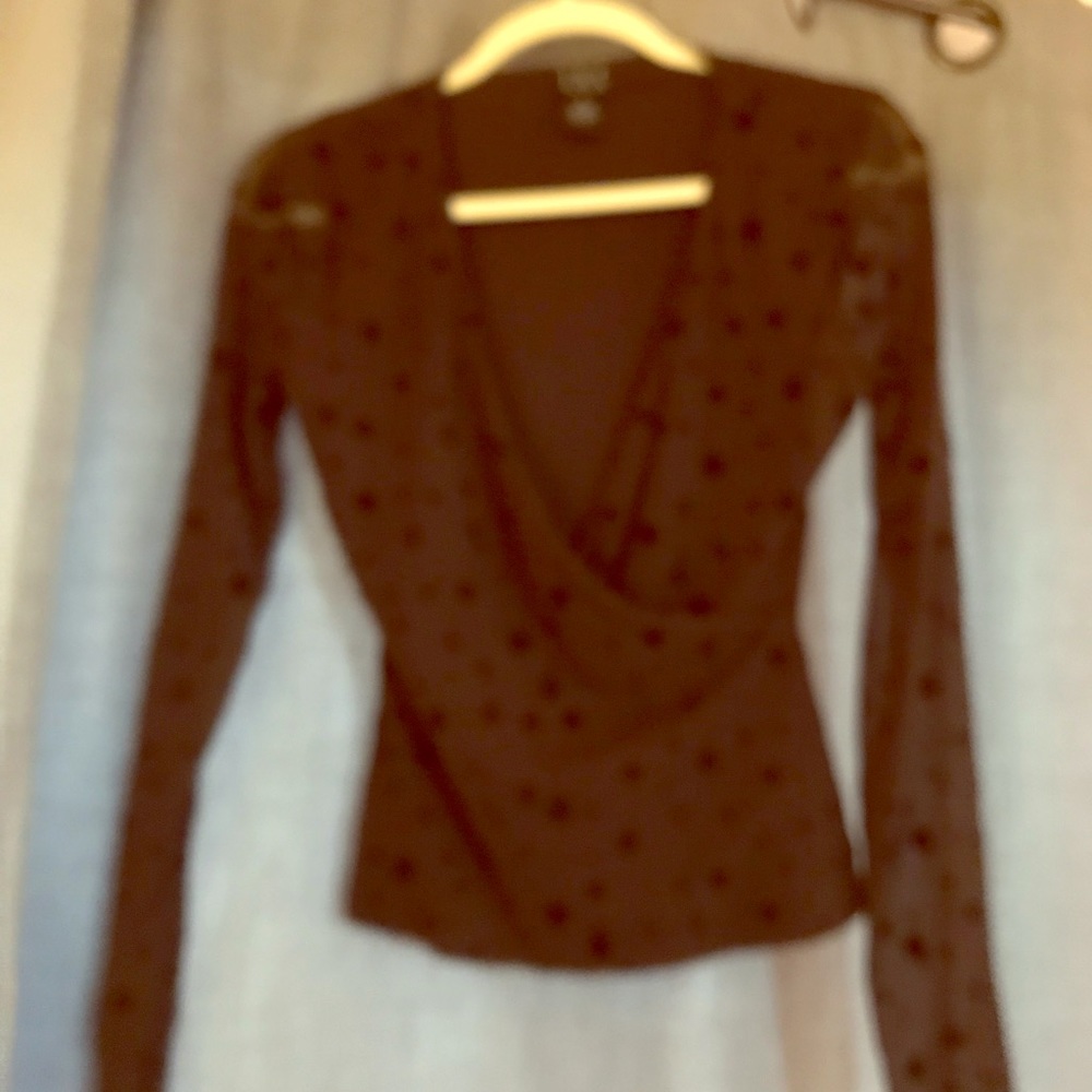 Fun dotted, sheer-sleeve top